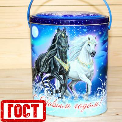 Сладкий новогодний подарок по ГОСТу в жестяной упаковке в Одинцово